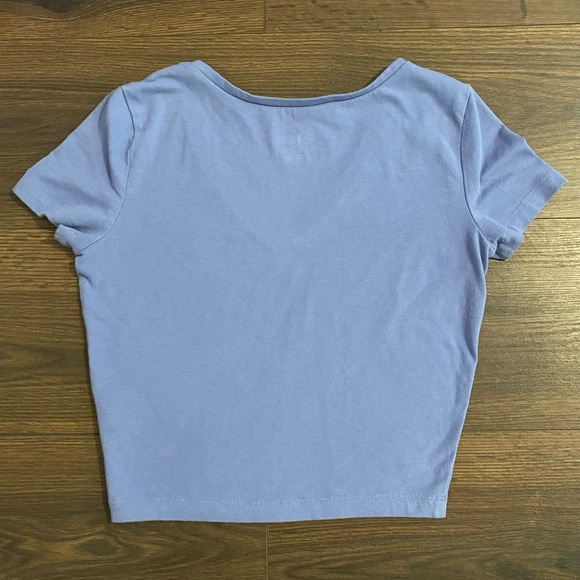 Women’s Wild Fable Blue Crop Top V Neck T-shirt S - Picture 5 of 9